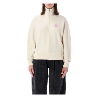 Isabel Marant Sweatshirts, female, Pink, XS, Ross Half-zip Sweatshirt