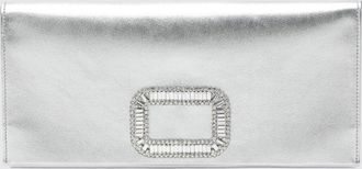 Roger Vivier Clutch Pilgrim Roger Vivier in pelle laminata con fibbia gioiello