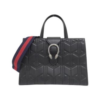 Gucci Pre-owned Vintage Quilted Handbag - Dames - Pre-owned - Zwart - Maat: ONE Size Leer