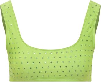 Andamane Mouwloze Top met Elegante Strass Detail - Dames - Tops zonder mouwen - Groen - S - Tops