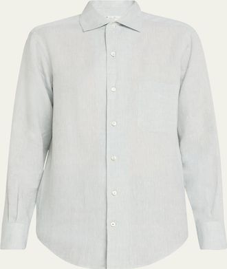 Loro Piana Andre Button Down Linen Solaire Shirt