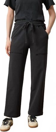 Lilla P Terry Straight Leg Pants In Black