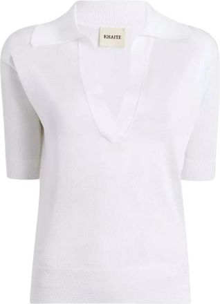 Khaite Witte V-hals T-shirt Julita - Dames - Blouses - Wit - S - Overhemden