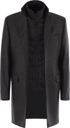 Fay Double Layer Wool Blend Overcoat - Heren - Mantel - Grijs - S - Wol - Jassen
