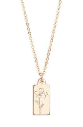 Set & Stones Tawney Birth Flower Pendant Necklace in Gold /February at Nordstrom