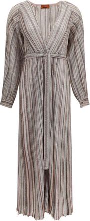 Missoni Multicolor Stripes V Neck Maxi Dress