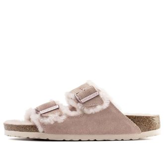 Birkenstock (WMNS) Birkenstock Arizona Shearling Suede Leather Sandals Light Rose 1020389