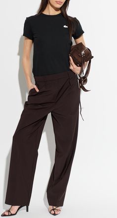 Lacoste T-shirt With Logo Patch, Womens, Black