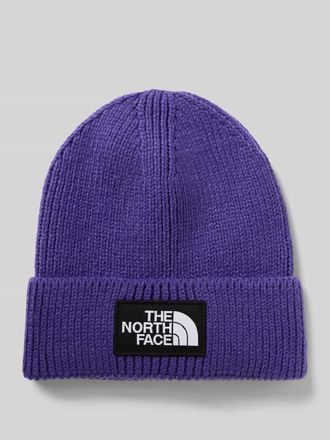 The North Face Beanie in Strick-Optik mit Logo-Patch Modell Box in Lila, Gr&ouml;&szlig;e 1
