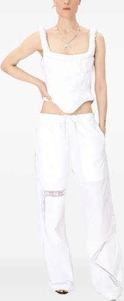 Marine Serre Corsetto in lino - Bianco