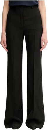 Sportmax Orario Trouser - Dames - Broeken - Zwart - Maat: 2XL Leer
