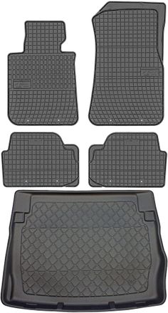 OEM Bmw Serie 1 F20 Hatchback (10/2011-06/2019) - Juego De Alfombrillas De Goma Para Coche + Alfombrilla Para Maletero