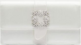 Manolo Blahnik Clutch Capri in raso con cristalli