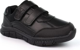 Generic Boys School Shoes Coated Leather School Shoes Coated Leather Shoes Boys Shoes Touch Fastening Black (Small Fit Order 2 Sizes Up) 10 UK Child