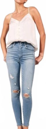 Abercrombie & Fitch Ripped Ultra High Rise Super Skinny Jeans In Blue