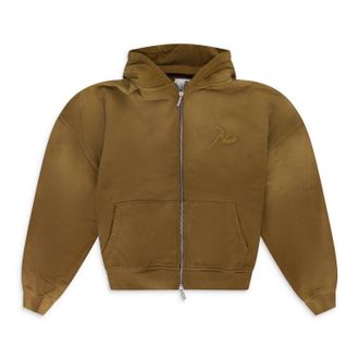 Rhude Brown Zip-UP Hoodie