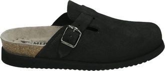 Mephisto Zwarte Nubuck Instap Sandalen - Dames - Slip ons - Zwart - 39 EU - Leer - Schoenen