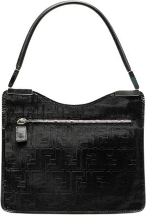 Fendi Pre-owned Shoulder Bags, female, Black, Size: ONE SIZE Pre-owned Pony Hair Shoulder Bag