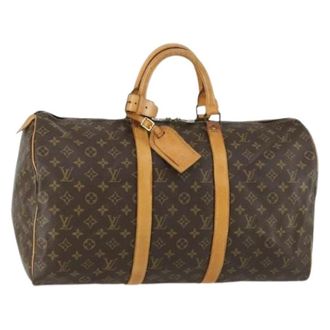 Louis Vuitton Pre-owned Weekend Bags, unisex, Brown, Size: ONE SIZE Pre-owned Canvas Weekend Bag