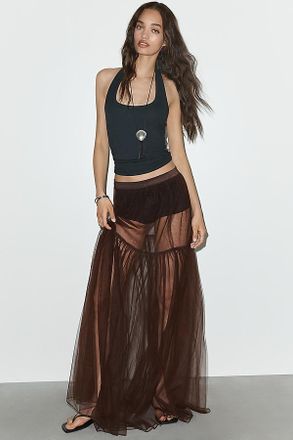 Shona Joy Halo Sheer Maxi Skirt