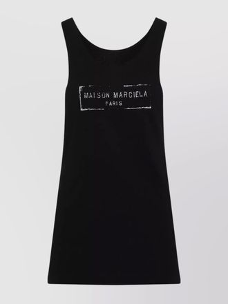 Maison Margiela logo print sleeveless tank top