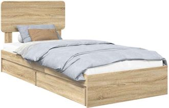 vidaXL Cama Con Almacenamiento Con Cabecera Roble Sonoma 75 X 190 Cm Vidaxl
