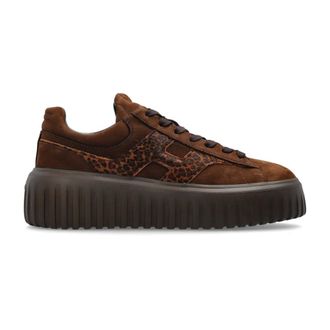 Hogan H-Stripes Platform Trainers - female - Hogan - Sneakers - Brown - 4 1/2 UK - Shoes