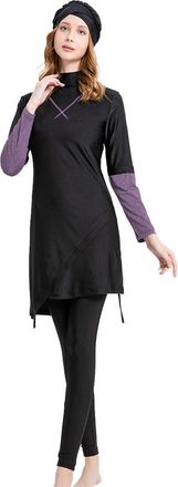Generic Modest Swimwear Women Full Body Burkini 3 Pieces Long Sleeve Tops Pants Hijab Set Islamic Bathing Suit UV Block Surfing SwimwearSummer Products