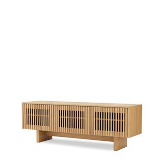 Koketto Home Mueble de TV de 150 cm con 3 puertas de varillas en roble