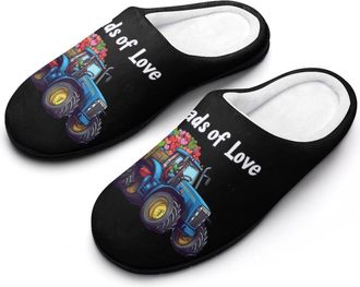 Generic Tractor Loads of Love Rainbow LGBT Womens Slippers Warm House Slippers Indoor House Shoes with Anti-Skid Rubber Sole