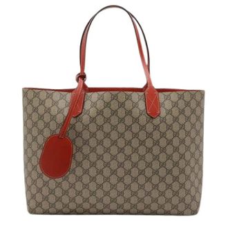 Gucci Pre-owned Tote Bags, male, Red, Size: ONE SIZE Pre-owned GG Supreme Coated Canvas Tote Bag