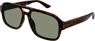 Gucci Sunglasses, unisex, Brown, Size: 59 MM Aviator Sunglasses