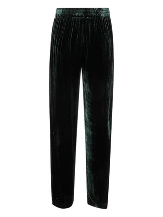 Bianco Levrin velvet elasticated-waist trousers - Green