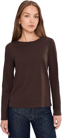 Madewell Northside Long Sleeve T-Shirts Womens Clothing Dark Carob : SM (Womens 2-4), Cotton