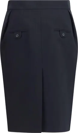 Magda Butrym Womens Pleated Midi Skirt Black Cotton