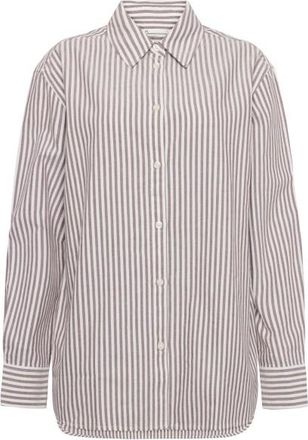 Knowledge Cotton Apparel Oxford Striped Boyfriend Fit Shirt Hemd f&uuml;r Damen | grau
