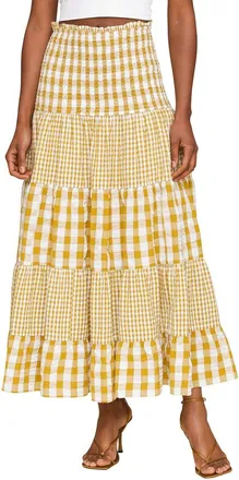 Avec Les Filles Tiered Maxi Skirt