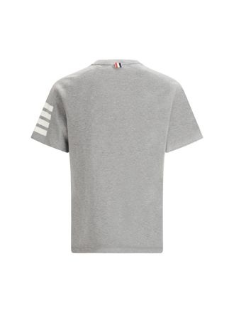Thom Browne Striped Cotton T-Shirt - Gray