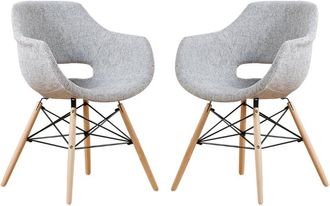 Life Interiors Juego De 1/2/4 Sill&oacute;n De Tela Olivia Eiffel Juego De 2 Sillas De Comedor - Gris Claro