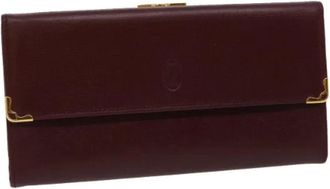 Cartier Pre-owned Vintage Portemonnee - Dames - Vintage Accessoires - Rood - ONE Size - Leer - Vintage