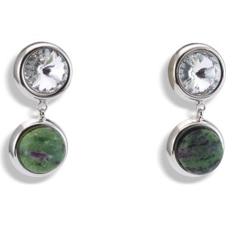 Lelet NY Clare Crystal & Turquoise Drop Earrings in Turquoise/Rhodium at Nordstrom