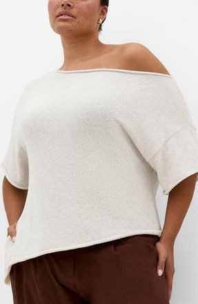 City Chic One-Shoulder Top in Natural at Nordstrom, Size 24W