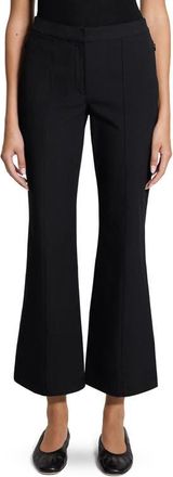 Theory Pintuck Cotton Blend Kick Flare Pants in Black at Nordstrom, Size 00