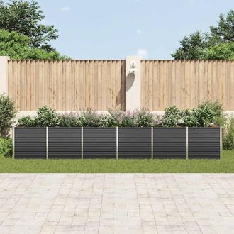 Berkfield Home Garden Raised Bed Galvanised Steel 480x80x77 cm Anthracite in Dark Grey | Size: 480 x 80 x 77 cm