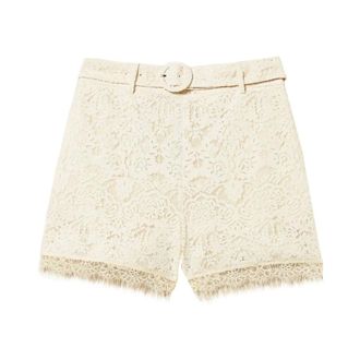 Twinset Short Shorts, female, White, Size: 2XS Lace Shorts with Belt