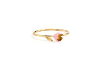 Kate Spade New York Golden Bloom Bangle Womens Bracelet Pink, Brass/Cubic Zirconia