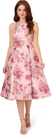 Adrianna Papell Jacquard Flared Dress