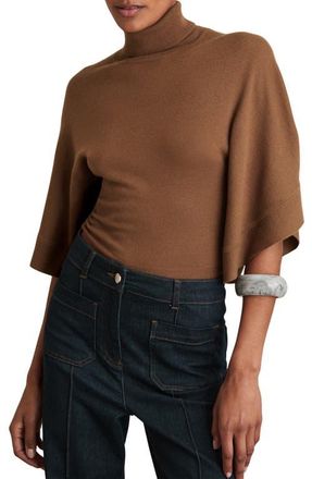 Reiss Hadley Turtleneck Dolman Sleeve Wool Sweater in Tan at Nordstrom, Size X-Small