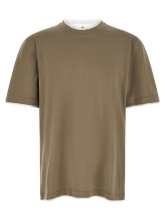 Brunello Cucinelli Green Double Layer T-shirt