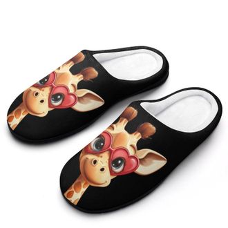 Generic Funny Giraffe Womens Slippers Warm House Slippers Indoor House Shoes with Anti-Skid Rubber Sole